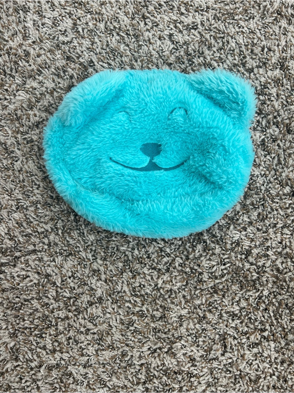 Plush Turquoise Bear Face Pouch